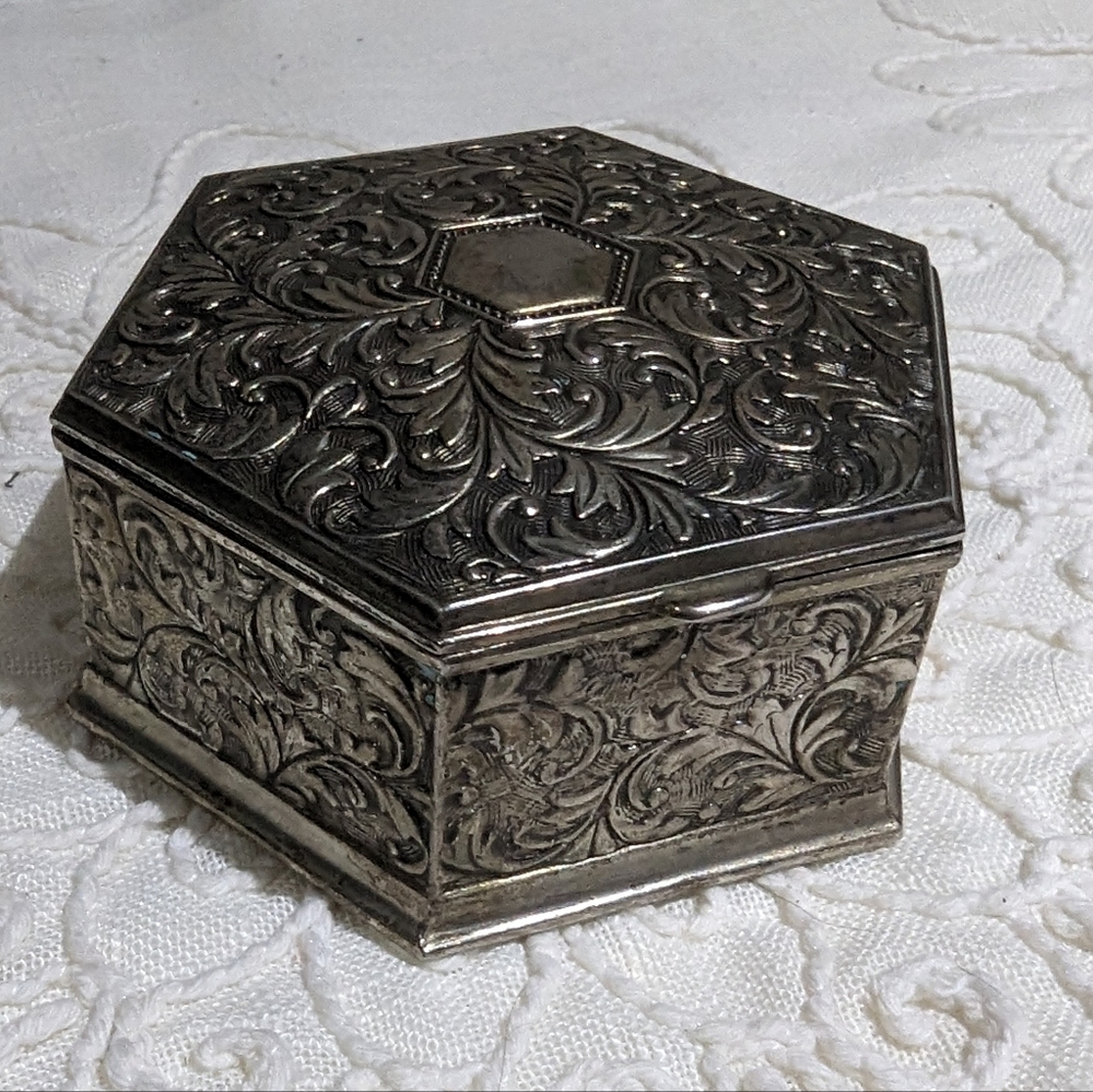 Vintage Pewter Trinket Box